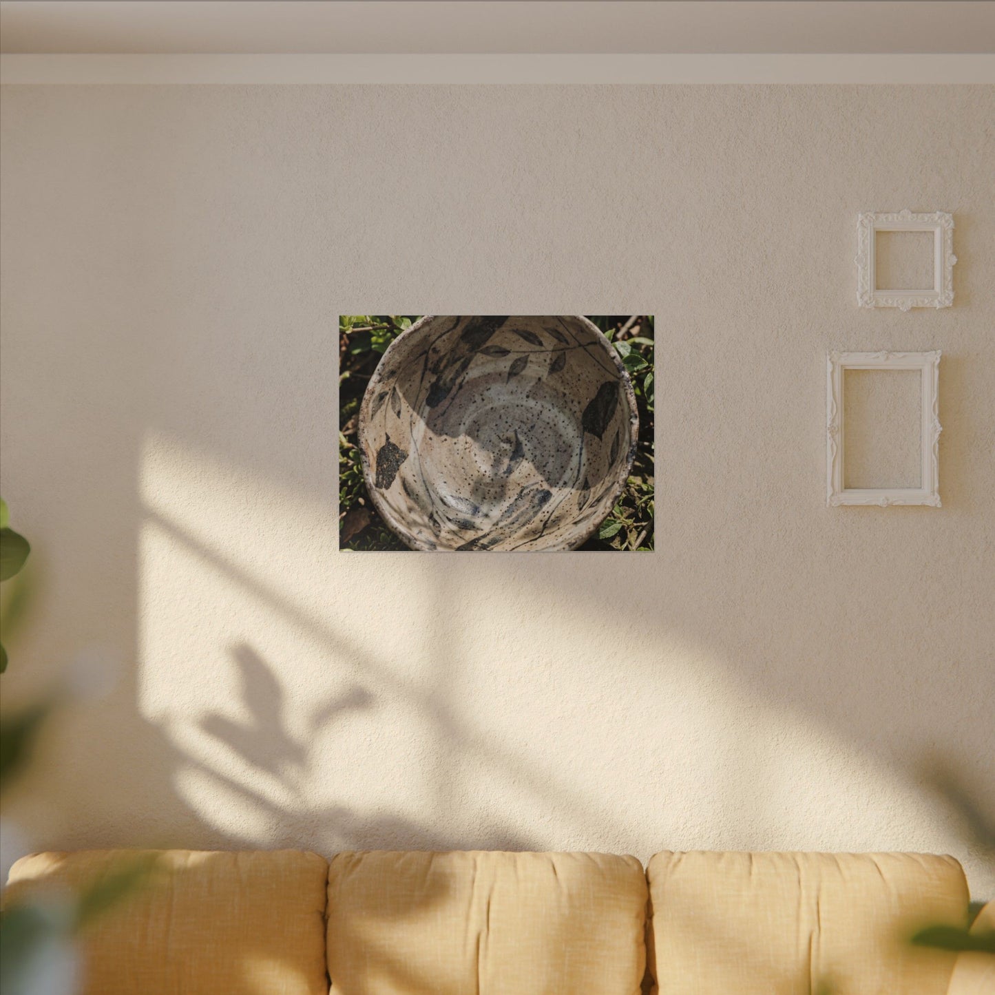 Elegant Ceramic Bowl Canvas Art - Japanese Pattern Japandi