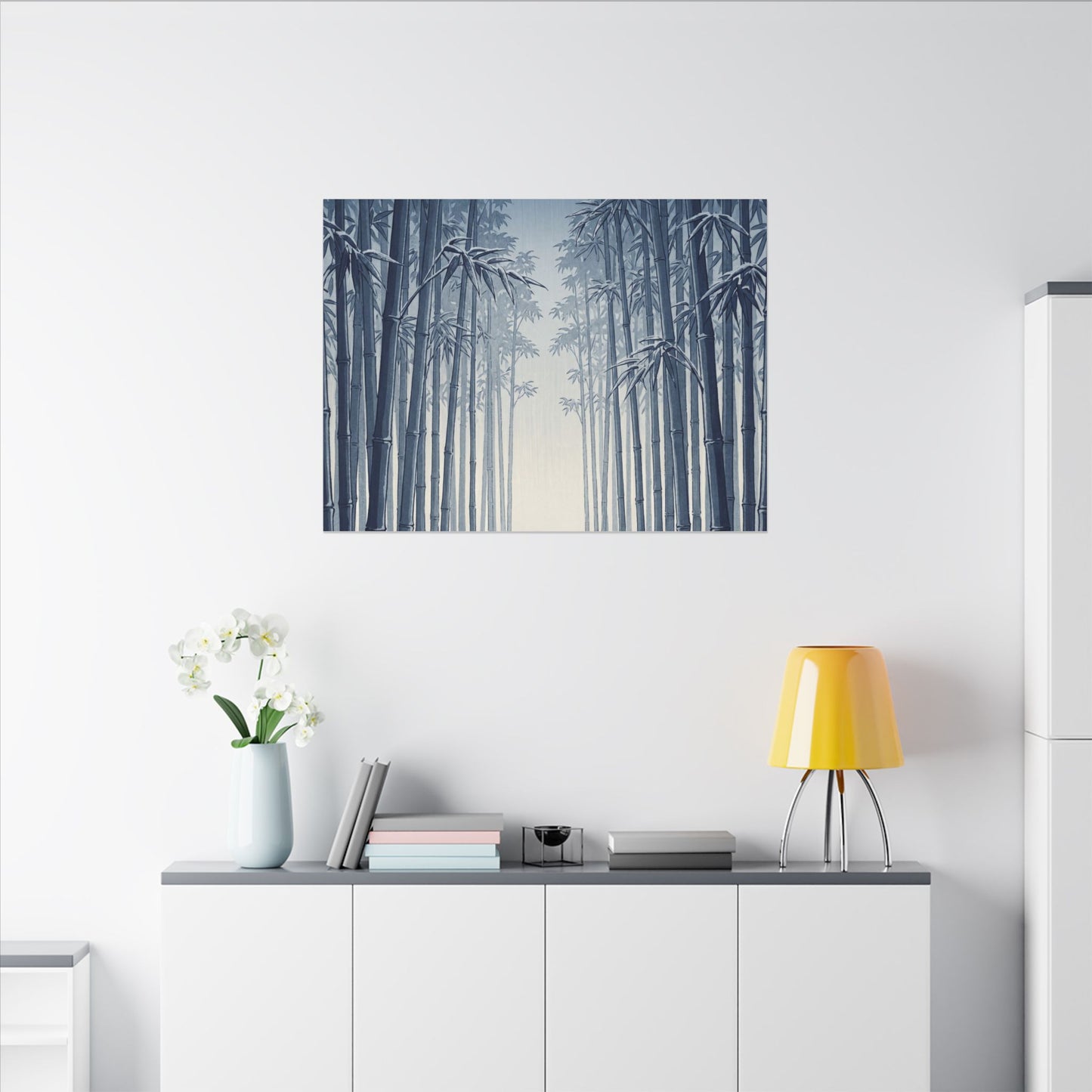 Bamboo Grove Canvas Art | Winter Zen Ukiyo E Inspired Art