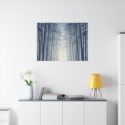 Bamboo Grove Canvas Art | Winter Zen Ukiyo E Inspired Art