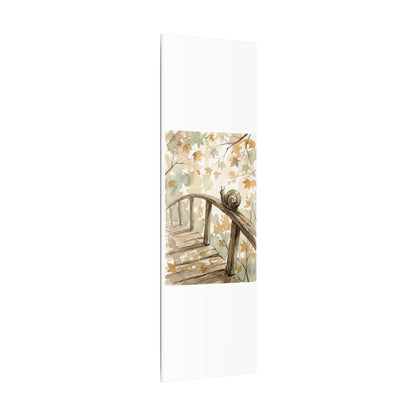 Wooden Bridge Canvas Art | Autumn Japandi Watercolor Art