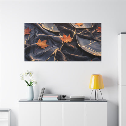 Golden Hour Silk Drape Canvas Art - Kintsugi Shibui