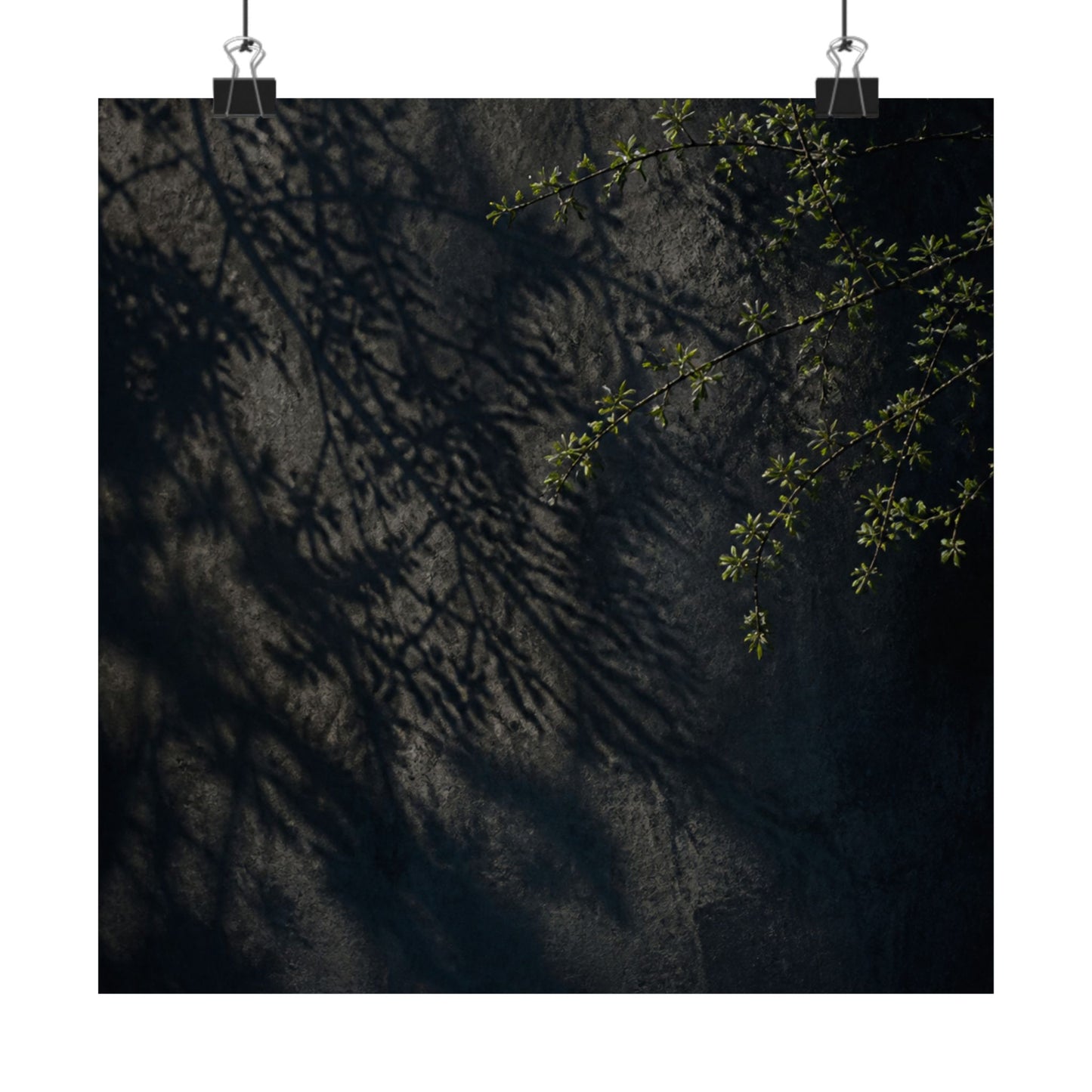 Dark Japandi Shadow Play in Overcast | Moody Minimal Wall Art Print