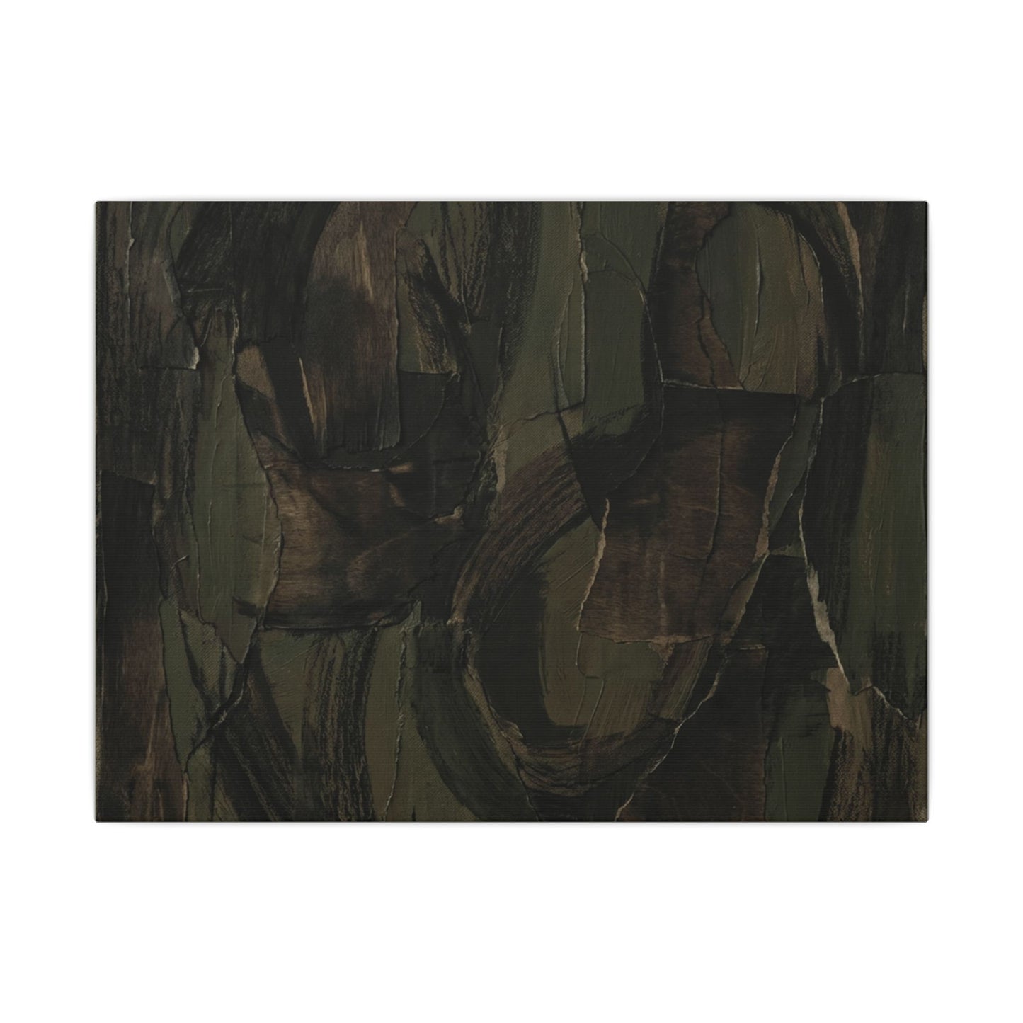 Mixed Media Dark Japandi Textured Canvas Art | Mixed Media Dark Texture Art Print