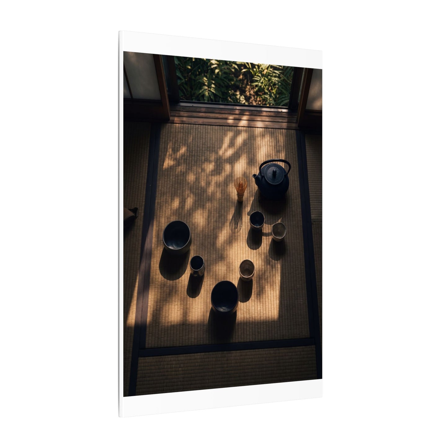 Shibui Tea Ceremony Canvas Art - Dark Japandi Shadow Zen