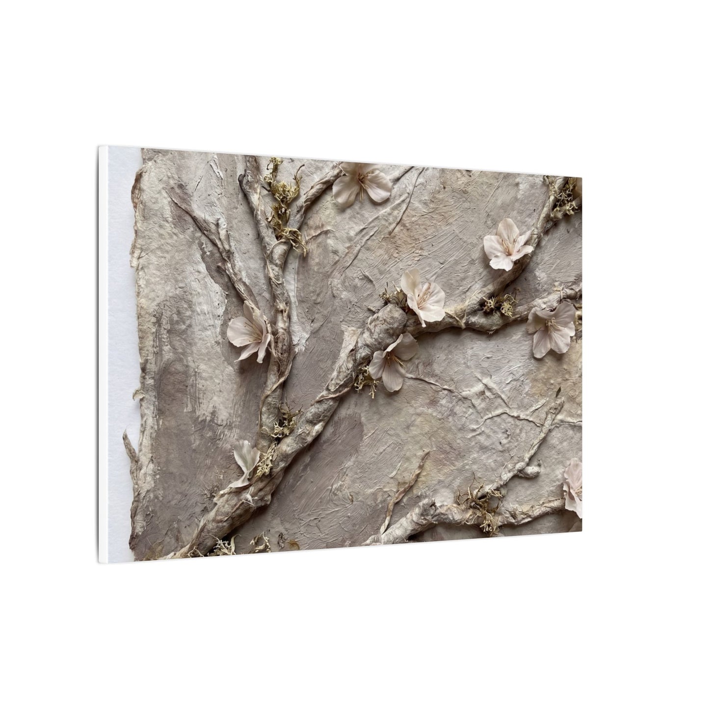 Summer Cherry Blossom Texture Canvas Art | Earthy Decor