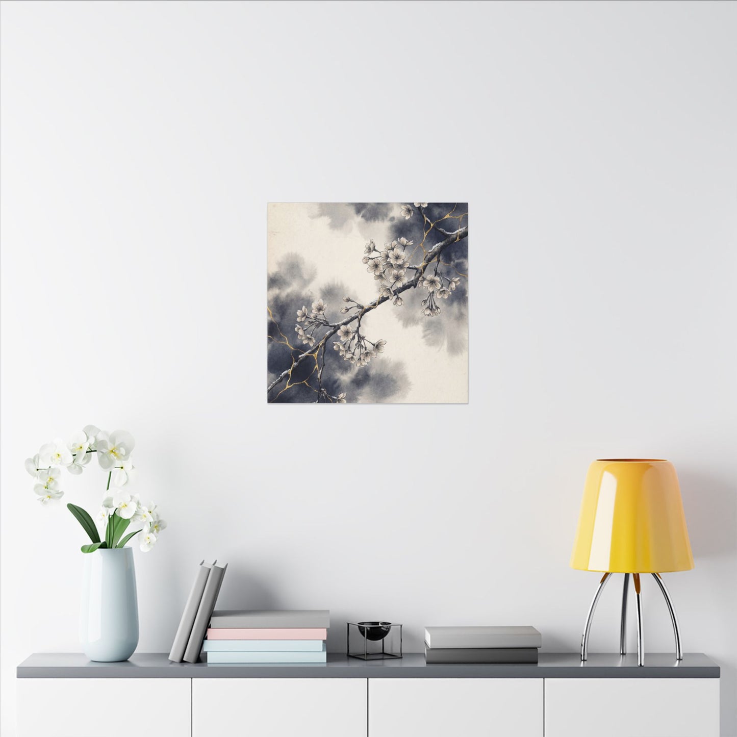 Ma Cherry Blossom Canvas Art - Kintsugi Gold Vein