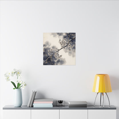 Ma Cherry Blossom Canvas Art - Kintsugi Gold Vein