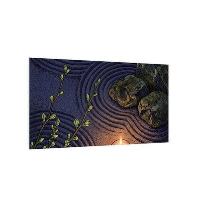 Mono No Aware Rock Garden Canvas Art - Zen Ukiyo E Inspired