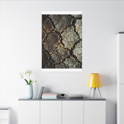 Earthy Cracked Earth Canvas Art - Japanese Pattern Japandi