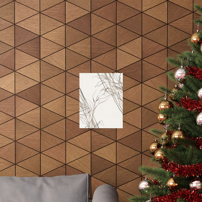 Japandi Shoji Screen in Dappled | Minimal Line Wall Art Print