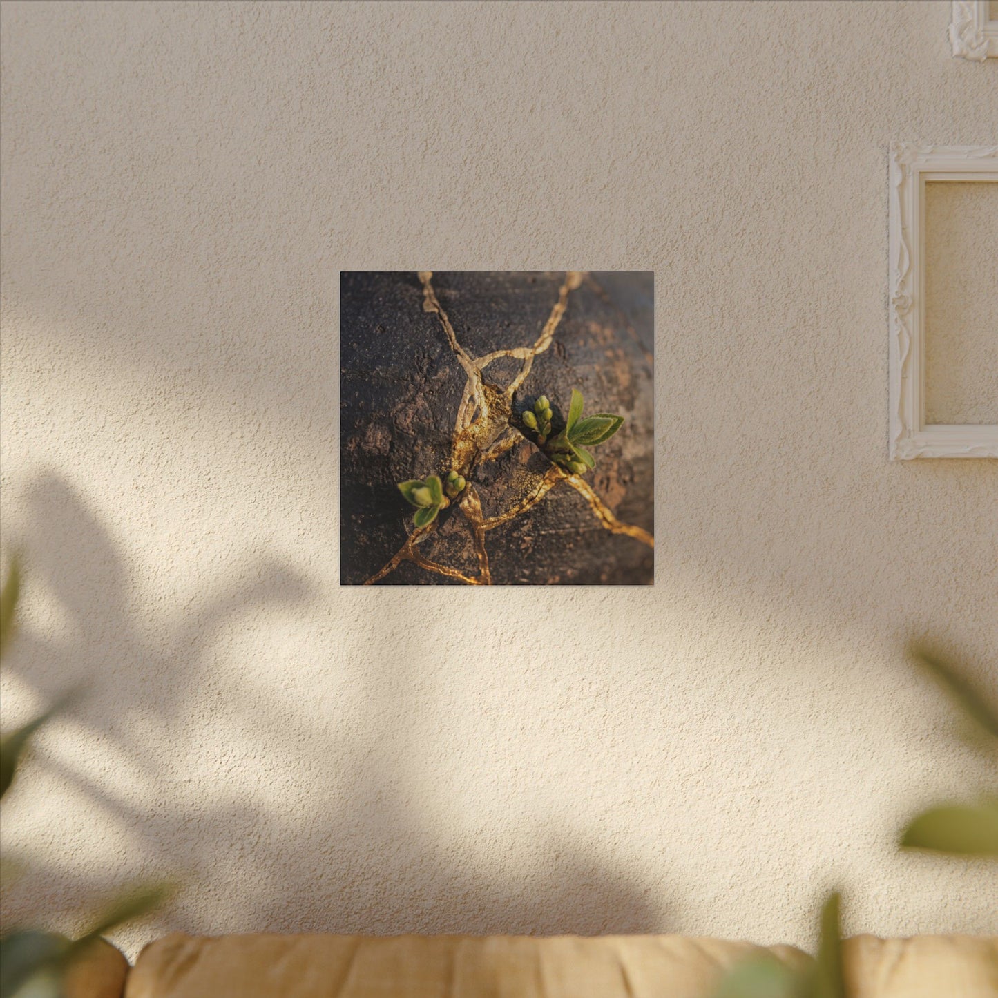 Rust Patina Gold Repair Canvas Art | Resilient Kintsugi Art
