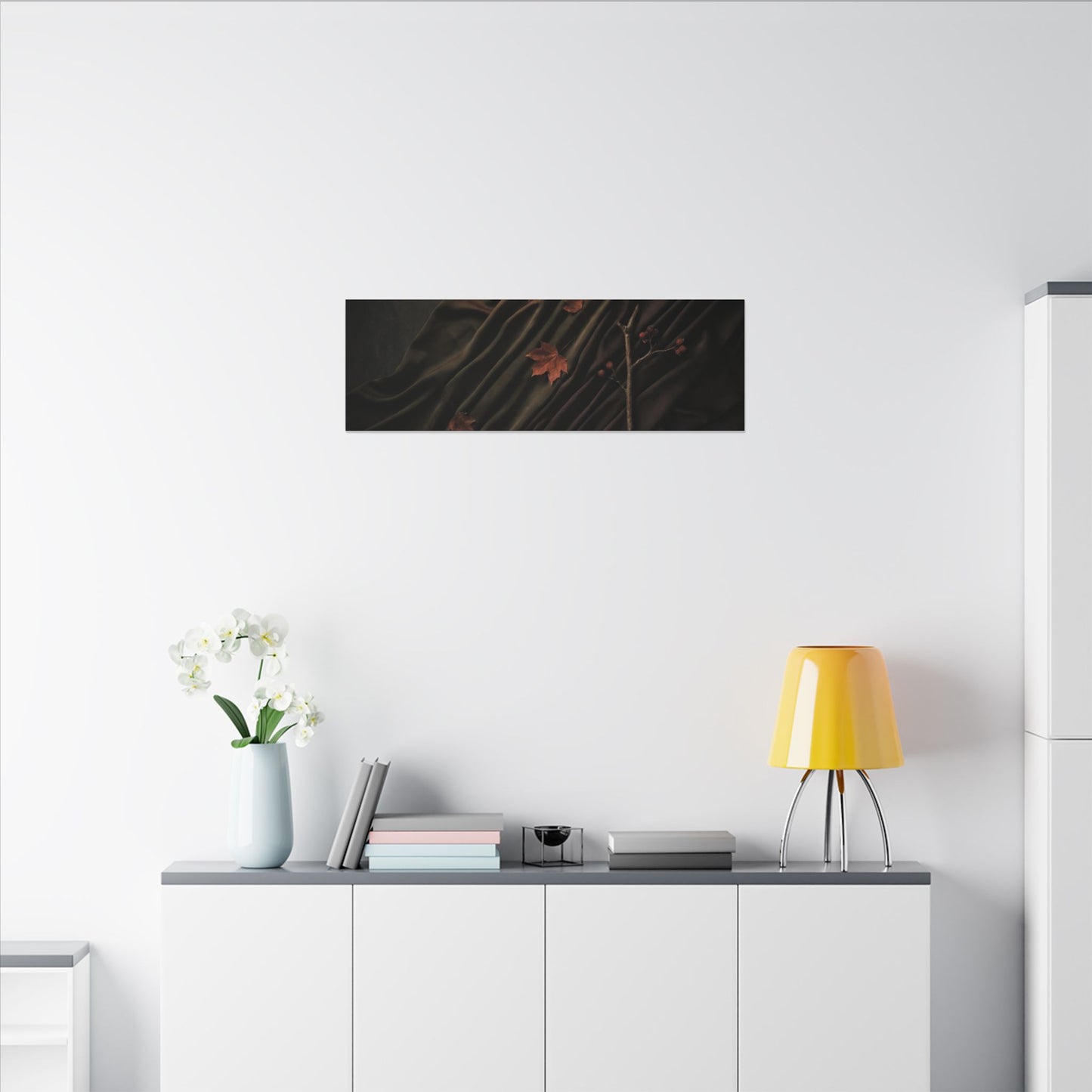 Autumn Silk Drape Moody Minimal Canvas Art | Moody Decor