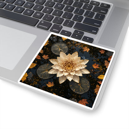 Beautiful Lotus Flower Sticker - Gold Repair Kintsugi Art Print