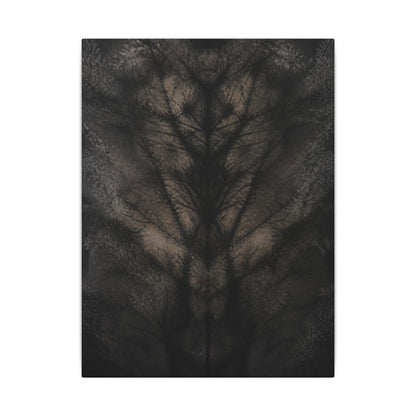 Seijaku Shadow Play Canvas Art - Dark Japandi Charcoal Ink
