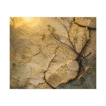 Cracked Earth Spring Canvas Art | Japandi Warm Design