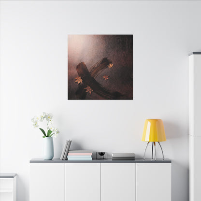 Moody Ink Brushstroke Canvas Art - Moody Minimal Dark Japandi