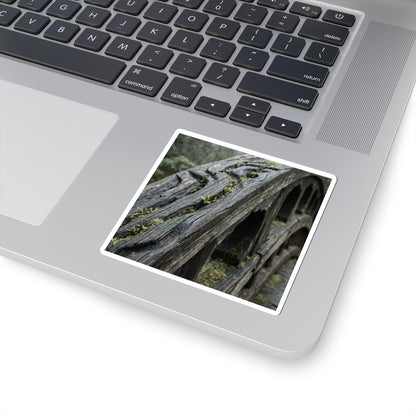 Wooden Bridge Spring Sticker | Japandi Earthy Design Art Print