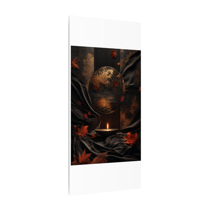 Silk Drape Autumn Canvas Art | Dark Japandi Moody Design