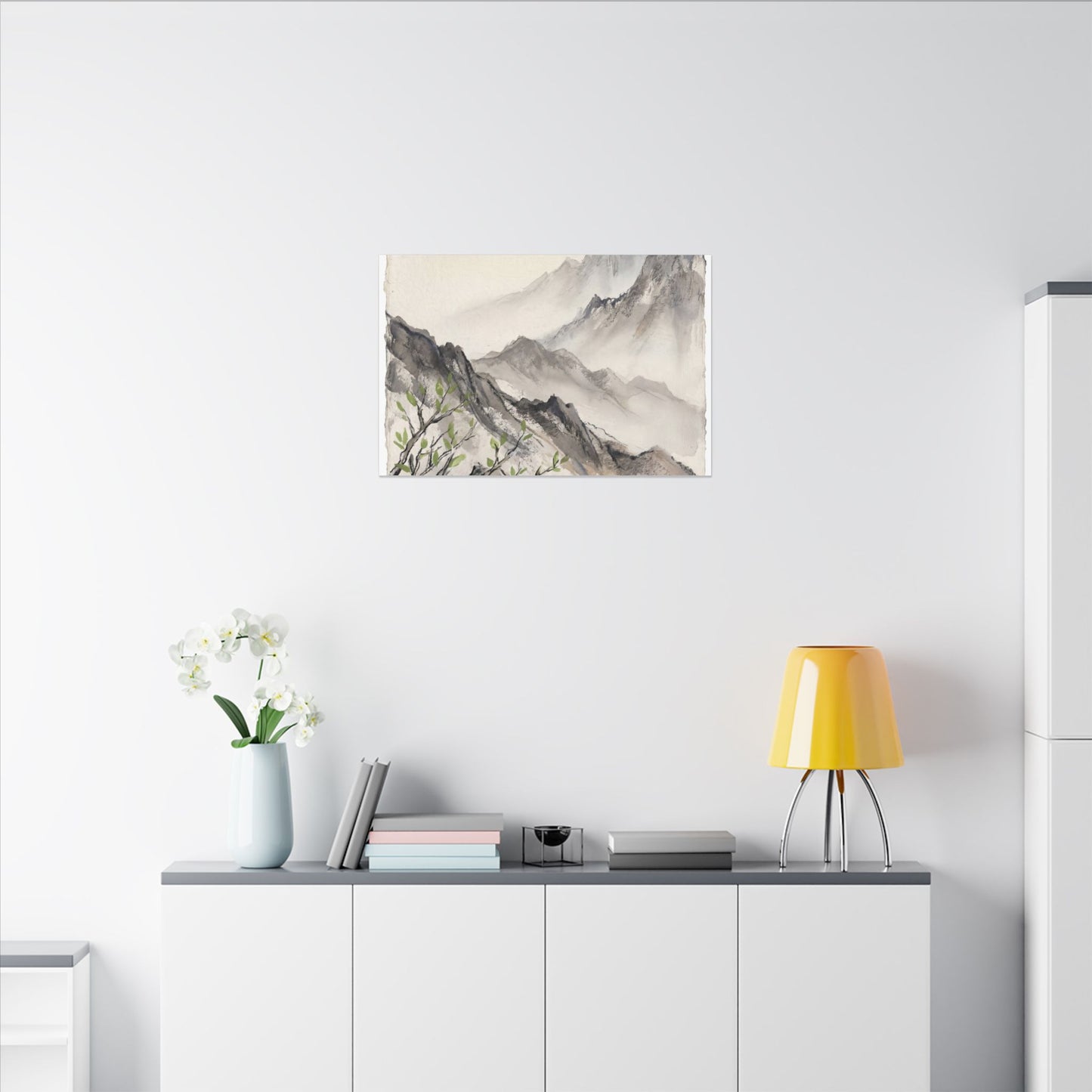 Spring Mountain Mist Texture Canvas Art | Warm Decor