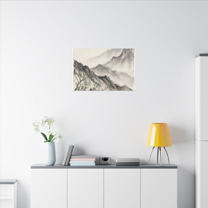 Spring Mountain Mist Texture Canvas Art | Warm Decor