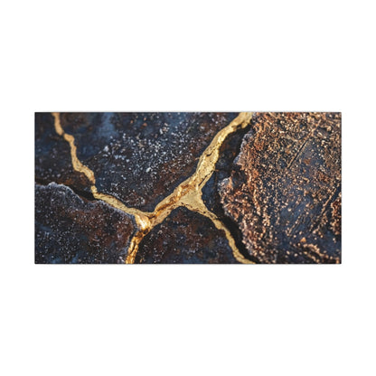 Winter Rust Patina Gold Vein Canvas Art | Resilient Decor