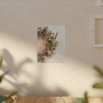 Dried Flowers Japanese Pattern Canvas Art | Neutral Japandi Art