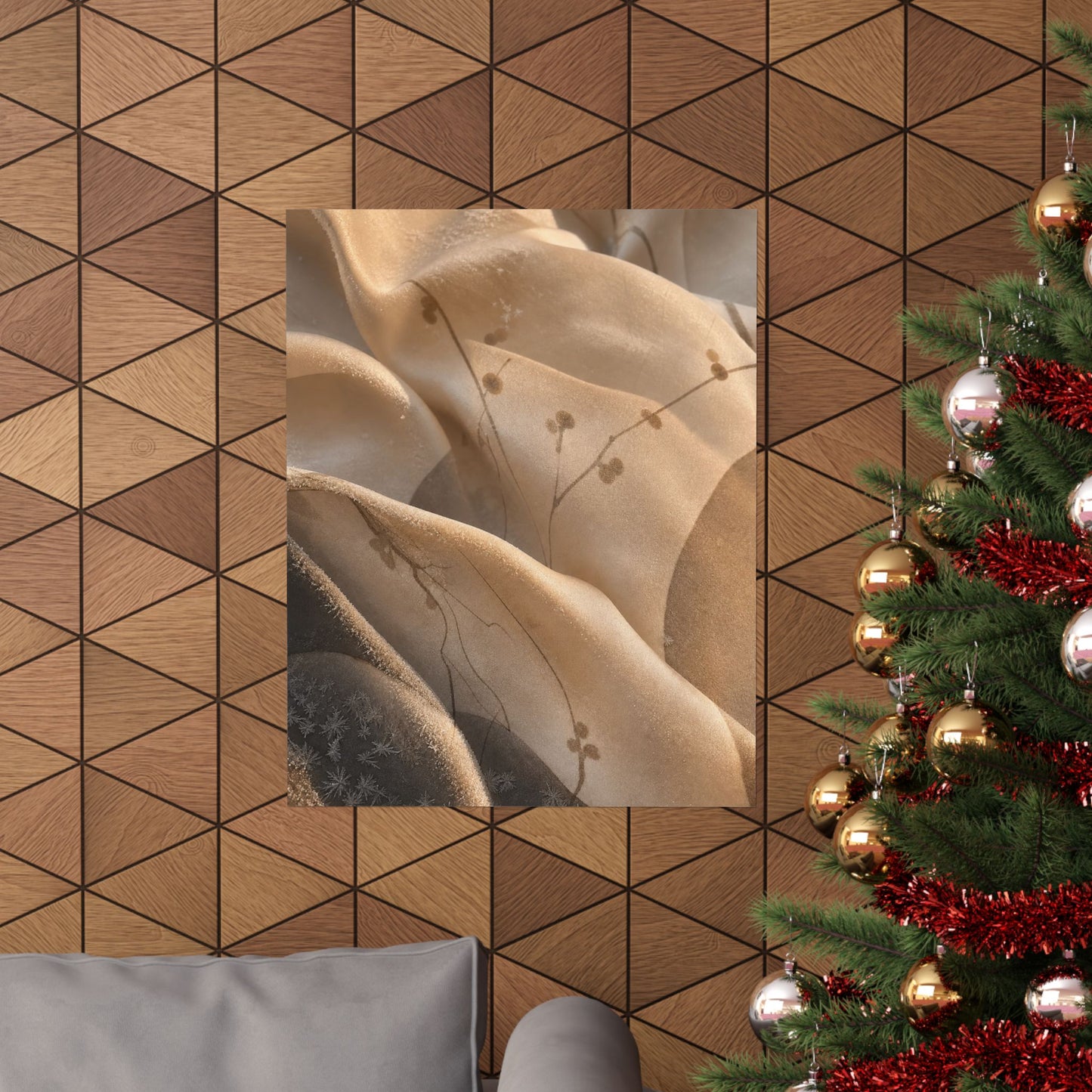 Silk Drape Winter Wall Art Print | Japandi Cozy Design