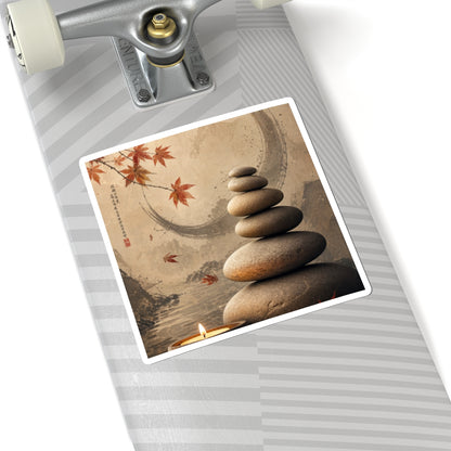 Autumn River Stones Japanese Pattern Sticker | Warm Decor