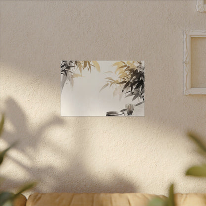 Tea Ceremony Sumi E Canvas Art | Serene Zen Art