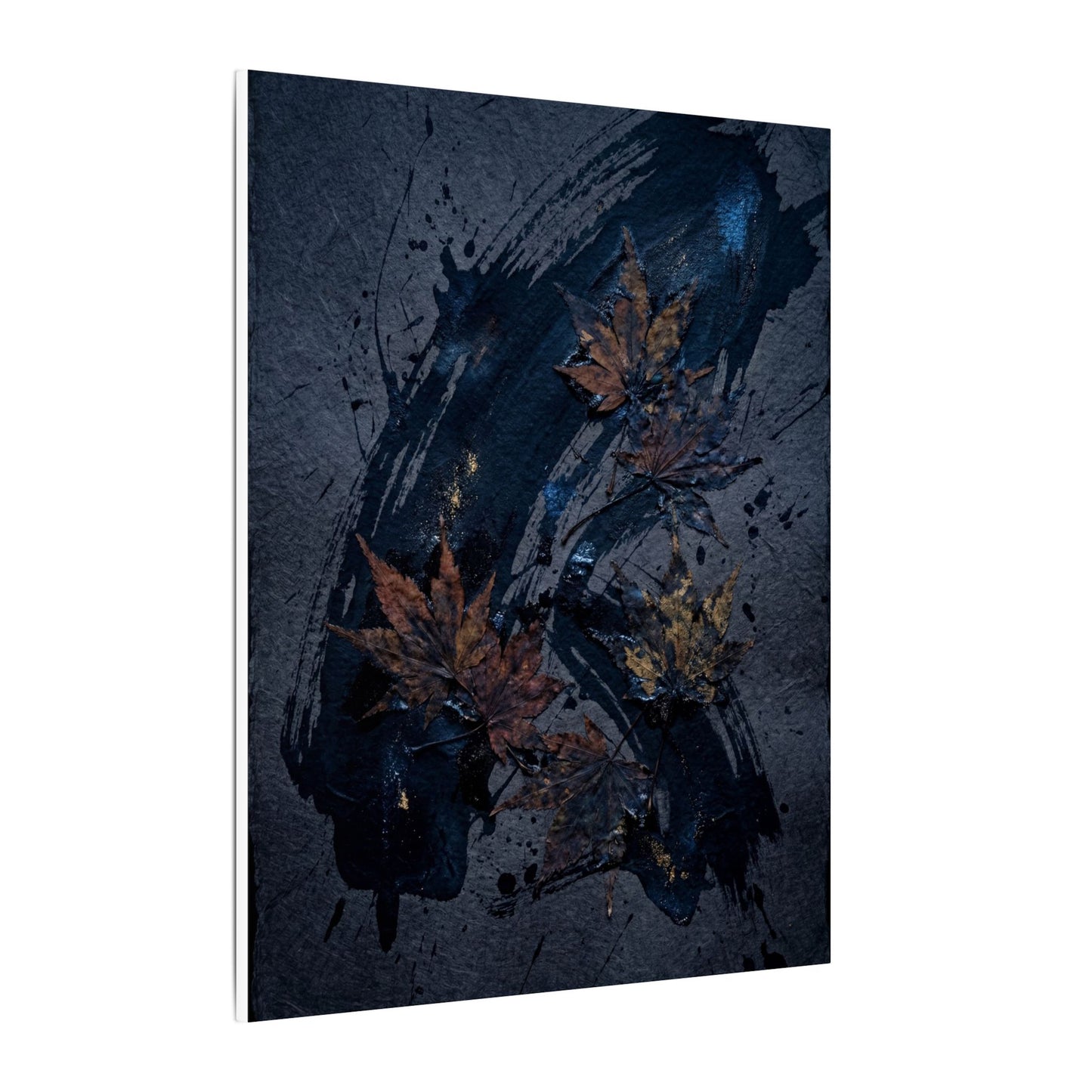 Sophisticated Ink Brushstroke Canvas Art - Dark Texture Dark Japandi