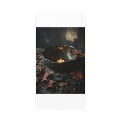 Candlelight Ceramic Bowl Canvas Art - Dark Japandi Kanso
