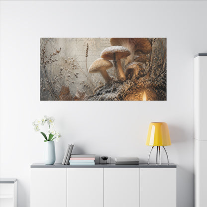 Wild Mushrooms Texture Canvas Art | Elegant Japandi Art