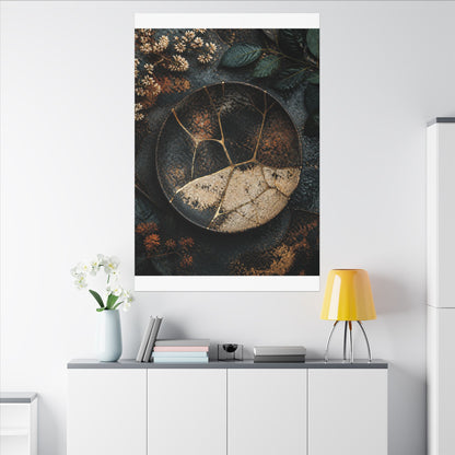 Kintsugi Rust Patina in Dawn | Gold Repair Canvas Art