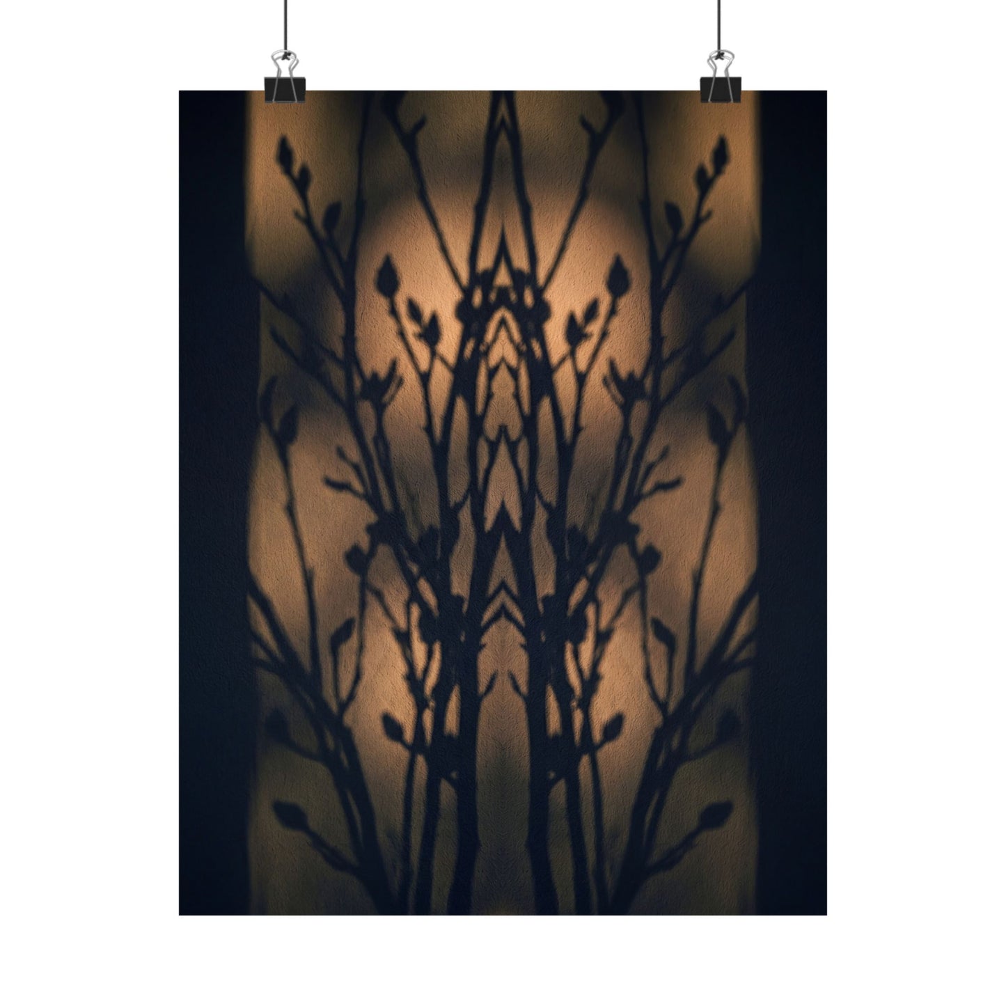 Golden Hour Shadow Play Wall Art Print - Dark Japandi Seijaku