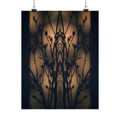 Golden Hour Shadow Play Wall Art Print - Dark Japandi Seijaku