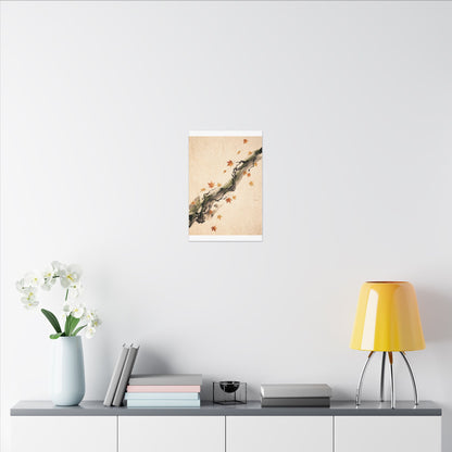 Ink Brushstroke Autumn Canvas Art | Zen Calm Design