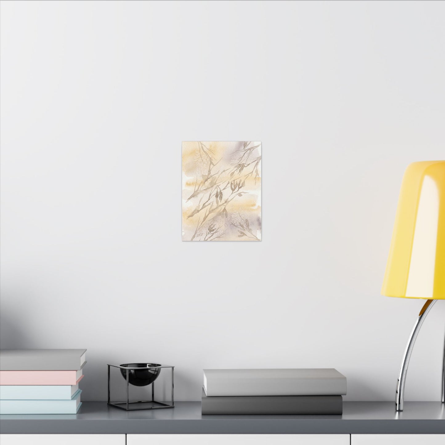 Shadow Play Winter Canvas Art | Japandi Warm Design