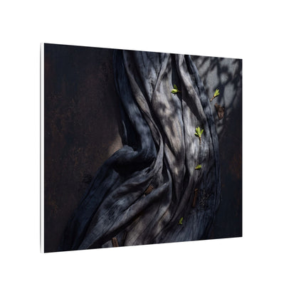 Seijaku Silk Drape Canvas Art - Dark Japandi Dark Texture
