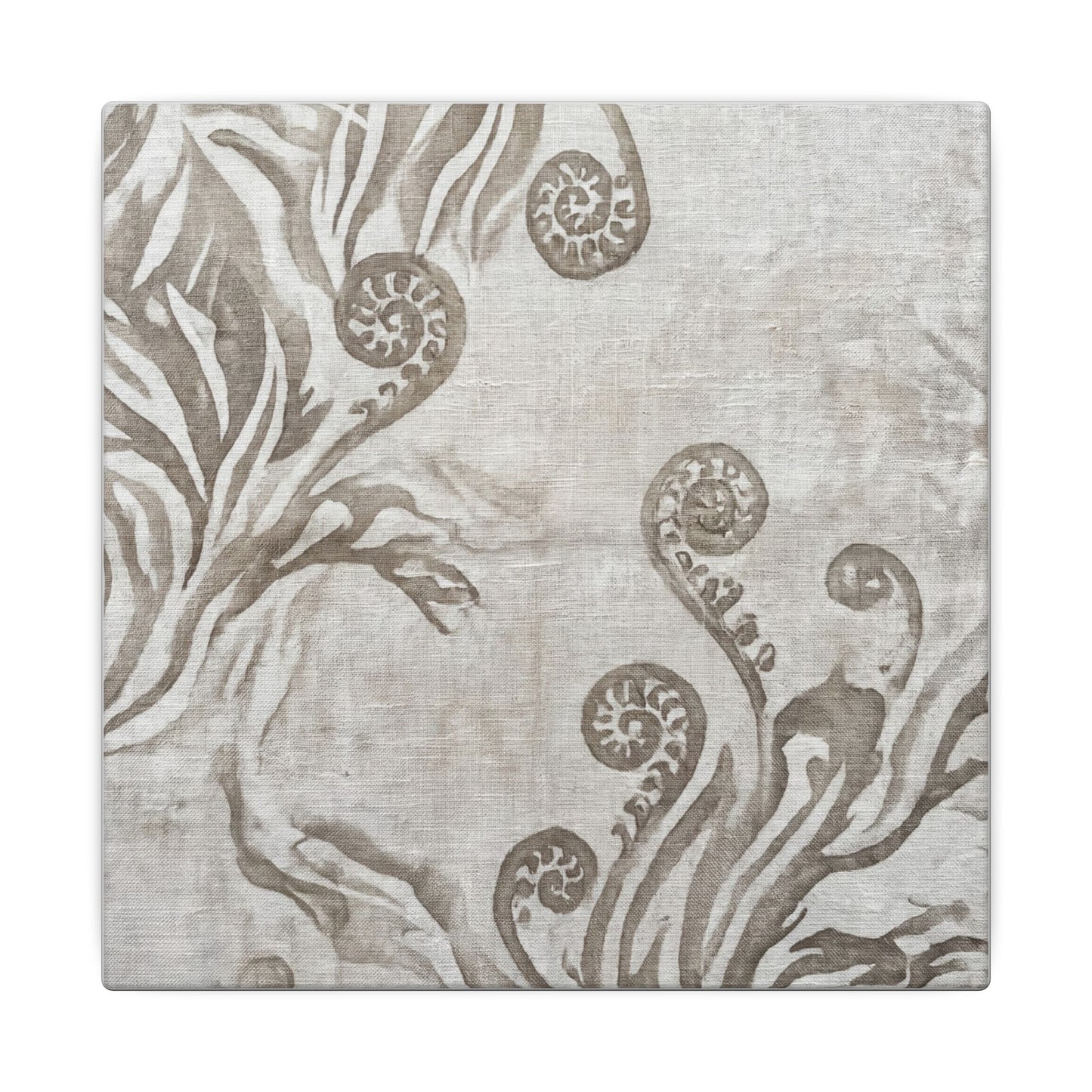 Japandi Fern Unfurling in Overcast | Japanese Pattern Canvas Art