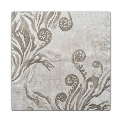 Japandi Fern Unfurling in Overcast | Japanese Pattern Canvas Art