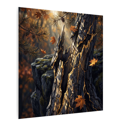 Pine Tree Autumn Canvas Art | Kintsugi Beautiful Design