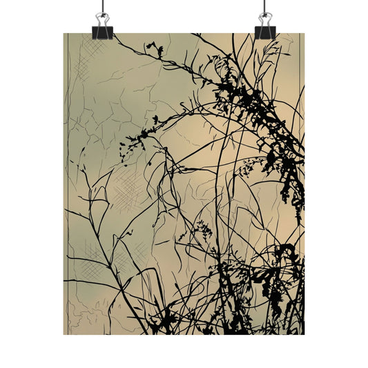 Golden Hour Shadow Play Wall Art Print - Japandi Mono No Aware Art Print