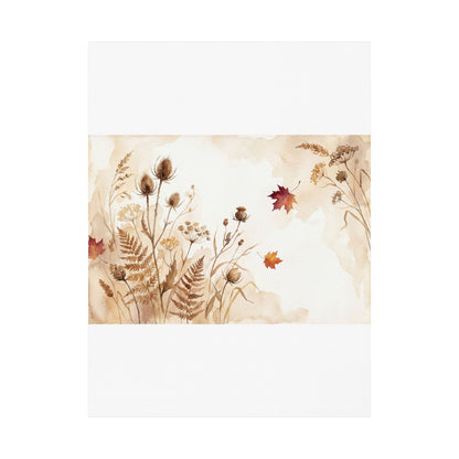 Dried Flowers Wall Art Print | Autumn Japandi Watercolor Art