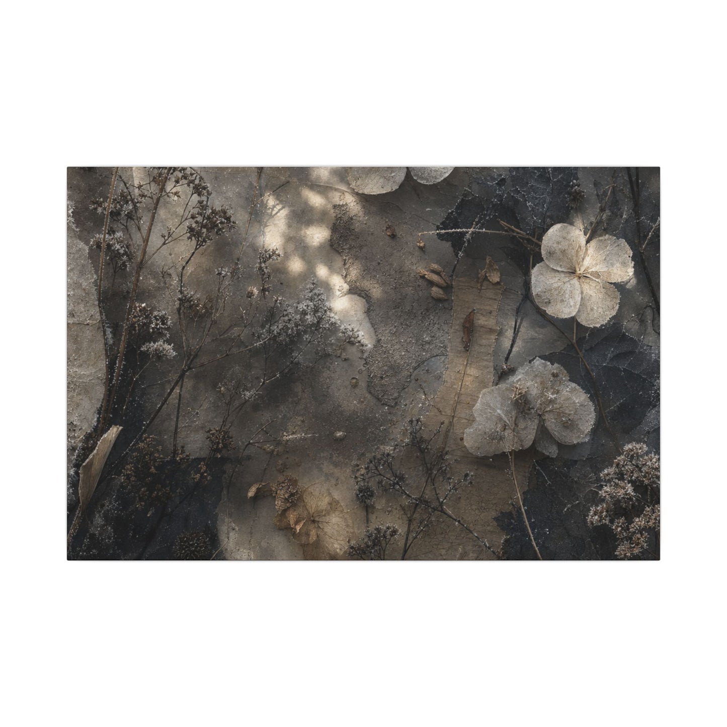Winter Dried Flowers Texture Canvas Art | Elegant Decor