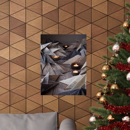 Elegant Paper Fold Wall Art Print - Japanese Pattern Japandi
