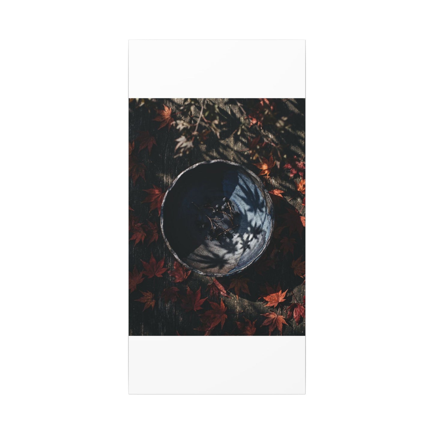 Autumn Ceramic Bowl Shadow Zen Canvas Art | Bold Decor