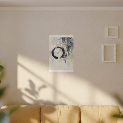Wisteria Enso Canvas Art | Serene Zen Art