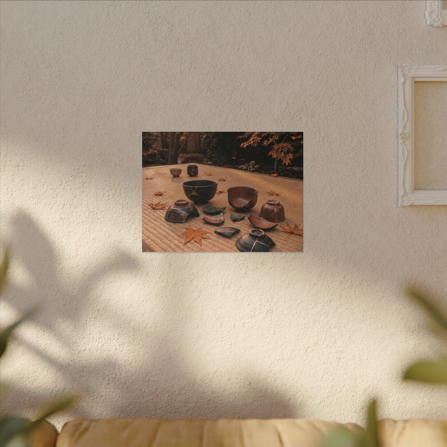 Golden Hour Tea Ceremony Canvas Art - Kintsugi Shibui