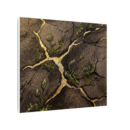 Spring Cracked Earth Charcoal Ink Canvas Art | Luxurious Decor