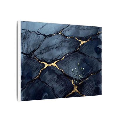 Mono No Aware Cracked Earth Canvas Art - Dark Japandi Charcoal Ink